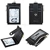 Cynure Damen & Herren Leder RFID Blocking Kartenhalter Slim Small Zipper Keychain Fronttasche Geldbörse mit 2 ID Fenster, 1-Plain Black #2