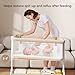 Taylengrow Baby Bassinet Bedside Sleeper - All-Mesh Design, Portable Bedside Bassinet for Baby with Washable Mattress, 5 Adjustable Heights（Beige）