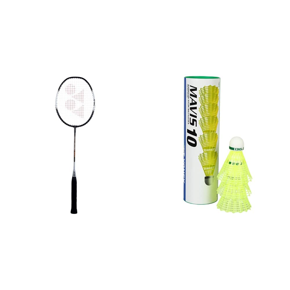 Yonex ZR 100 Light Aluminium Badminton Racquet with Full Cover | Made in India (Black)+Yonex Mavis 10 Nylon Shuttlecock, Yellow, Pack of 6 | Made in Japan (Green Cap) (B098JWJVCY) Amazon Price History, Amazon Price Tracker