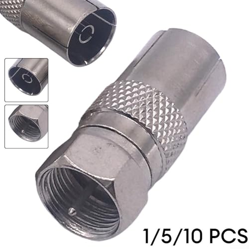 Adaptateur d'antenne TV F mâle vers TV9.5 femelle en alliage de zinc pour connecteur coaxial pour récepteur satellite faible perte de signal Kit de divertissement à domicile (1 pièce) – vue 3