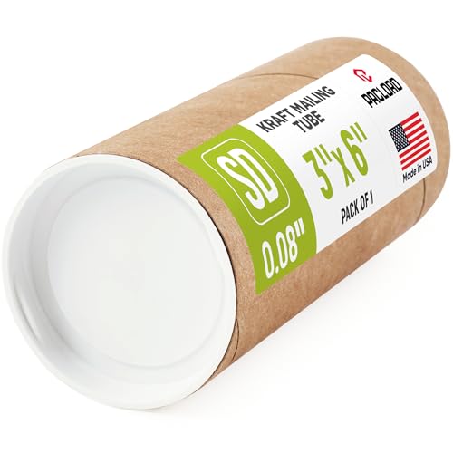 Tube d'expédition en papier kraft renforcé 7,6 x 15,2 cm haute résistance structurelle