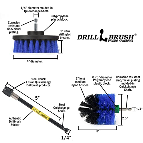 Image of Boat Cleaning Tool Set - Boat Accessories - Aquatic Cleaning Supplies - Hull Cleaner Brush Heads - Barnacle Removing Brush Set - Fish Tank Restoration Brush - Boat Deck Cleaning Tools - Medium Stiff