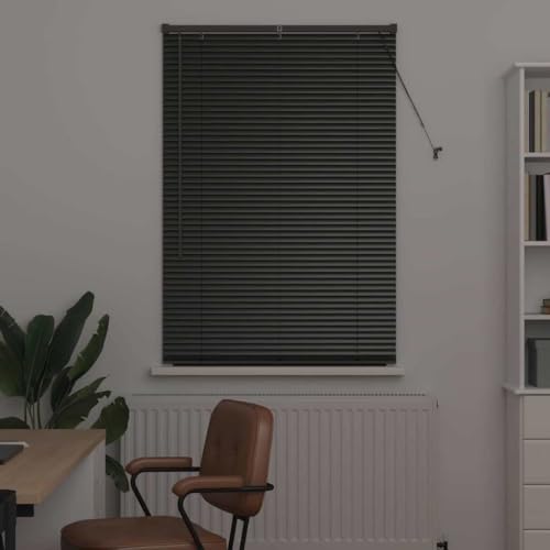 Persiana de aluminio negro de 175x90 cm para regular la luz con total privacidad 4