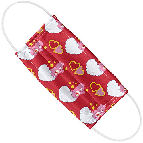 Popfunk Care Bears Love-A-Lot Bear 1-Ply Reusable Face Mask Covering with Adjustable Nose Wire, Unisex