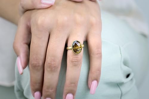 Bague Oeil de Tigre en Or 14k : Un Bijou Durable Qui Ne Ternit Jamais