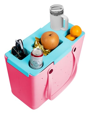 Organizer Tray Top for Bogg Bag – Cup Holder & Storage Lid Compatible with Bogg Bag XL - For Stanley 30oz 40 oz – Outdoor Beach & Travel Tabletop Insert – Easy to Clean (Sky Blue)