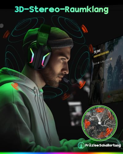 WESEARY Gaming Headset Wireless mit Mikrofon für PS5 PS4 PC Switch Handy – Ansicht 2