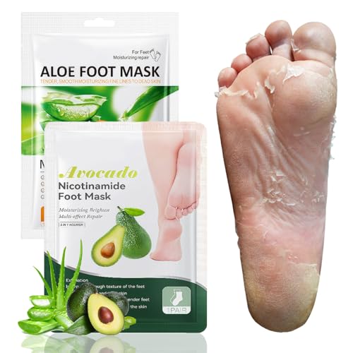 2 Paia Maschera Piedi Esfoliante, Rimuove Pelle Morta Ripara Talloni,