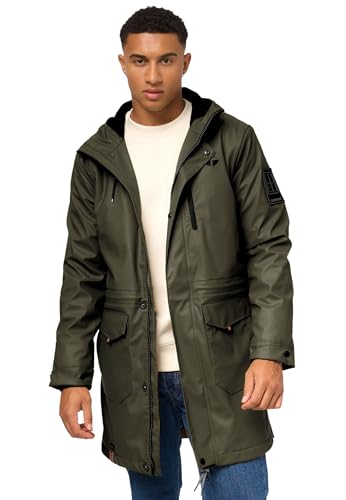 STONE HARBOUR Herren Regenmantel wasserdichter Regen Mantel B742 [B742-Verda-Olive-Gr.XL]