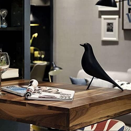 Rzeźba Resi Craft Ptak Figurie Statua Biuro Oramets Rzeźba Home Decoratio Akcesoria Rzeźba Ptaka, Black