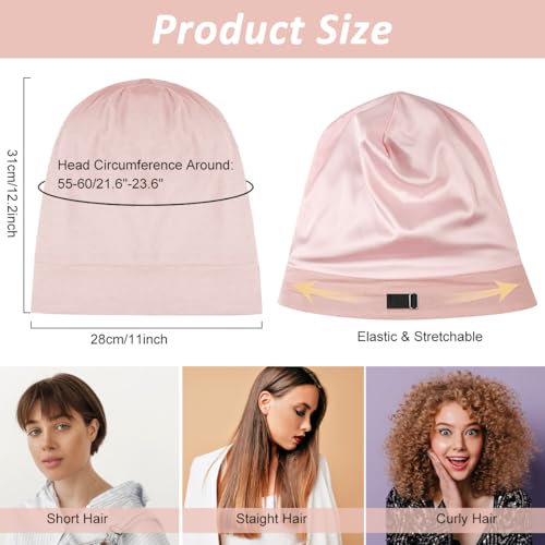 Image of SANNIDHI Sleeping Cap for Women Bamboo Fiber Silk Hair Care Cap for Sleeping Stretchy Postpartum Hair Wrap Cap for Long Hair