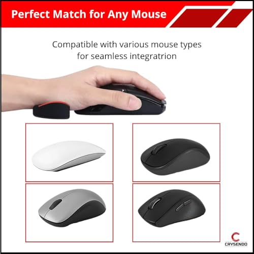 Image of Crysendo Ergonomic Right Hand Wrist Pad For Mouse & Keyboard| Skin-Friendly Smooth Movement Palm Support For Home /Office /Gaming| RSI & Carpal Tunnel Syndrome Wrist Pain Relieving Mouse Hand Rest-Black