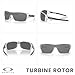 Oakley Turbine Rotor OO9307 930716 32MM Polished Clear/Prizm Black Polarized Rectangular Sunglasses for Men + Bundle Accessory Leash Kit, Microfiber Pouch