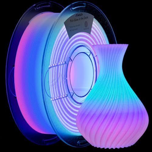 Image of AMOLEN Rainbow PLA 3D Printer Filament, Glow in The Dark Multicolor, Blue /Green /Purple Rainbow, 10-Minute Color Shift, High Precision + /- 0.02mm, 1kg Spool for Smooth Printing
