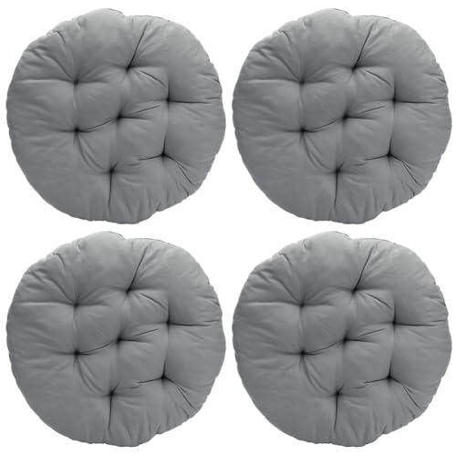 Tutamaz Lot de 4 Coussins de Chaise Ronds et Confortables - 40 x 40 x 3 cm - Coussins de Sol Ronds -...