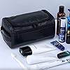 PU Leather Toiletry Bag for Men, Dark Brown Wash Bag for Travel, Gym & Shaving, Dry & Wet Separation with 3 Compartments - Perfect Men's Washbag (Black) #5