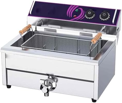 25L Deep Fryer for Home & Commercial Use, Electric Large Deep Fat Fryer with Basket & Lid, Adjustable Temperature & Timer, Removable & Washable Design