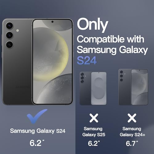 Image of JETech Magnetic Cover Case for Samsung Galaxy S24 5G, Compatible with MagSafe, Translucent Matte Back Shockproof Phone Cover (Deep Blue)