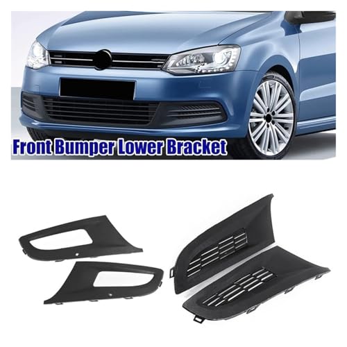 Parrilla delantera para VW Polo MK5 2009-2014 con cubierta de faros antiniebla 6R0853665D 4