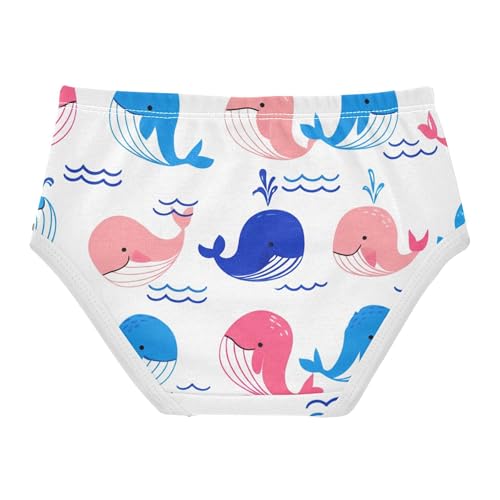 Toddler Underwear Floral 2t Cotton Girl Panties Cute Personalized Briefs Girls Undies Cute Cartoon Whales Pastel Blue2