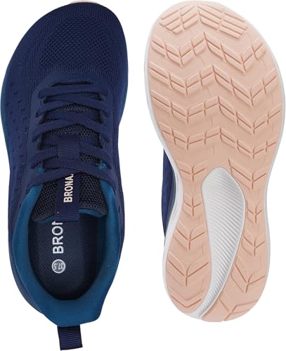 Image of BRONAX Womens High-Impact Cushion Thick Sole Wide Toe Box Shoes S600 | Wide Width, Breathable Mesh Upper, High‑Rebound EVA Midsole, Rubber Outsole, All Day Comfort, Sports, Athletic