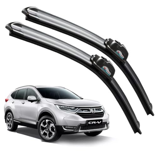Image of Frameless Rubber Car Wiper Blades Set of 2 Compatible with (CR-V New (Model : 2017-2019) (D-26,P-16))