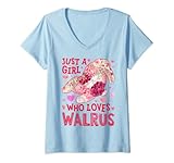 Photo Gallery donna walrus solo una ragazza che ama il fiore degli animali di mare delle donne floreale maglietta con collo a v Photo Gallery donna walrus solo una ragazza che ama il fiore degli animali di mare delle donne floreale maglietta con collo a v