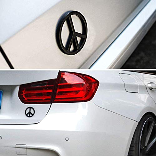 Image of NO WAR Golden Metal for Car Sticker Peace Sign Modified Round Body with Free Labeling Three-Dimensional Car Tail Mark Anti-Nuclear Movement