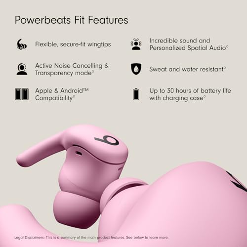Beats Powerbeats Fit - Wireless Noise Cancelling Workout Earbuds with Secure-Fit Wingtips, Up to 30-Hour Battery Life, Sweat & Water Resistant, Apple & Android Compatible - Power Pink - image 2