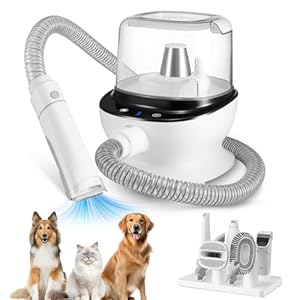 Dog Grooming Vacuum for Shedding & Pet Grooming Vacuum 2.8L Dust Cup Dog Grooming Kit 7 in 1 Pet Grooming Tools Deshedding Vacuum for Dogs with Pet Clipper Nail Grinder