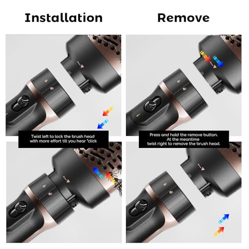 Image of Hair Dryer Brush Set, 5-in-1 Blow Dryer Brush Set, Multi Hot Air Hair Styler for Salon Blowouts, Smooth Curls, Volumizing and Straightening, Sleek and Less Frizz, Rose Gold