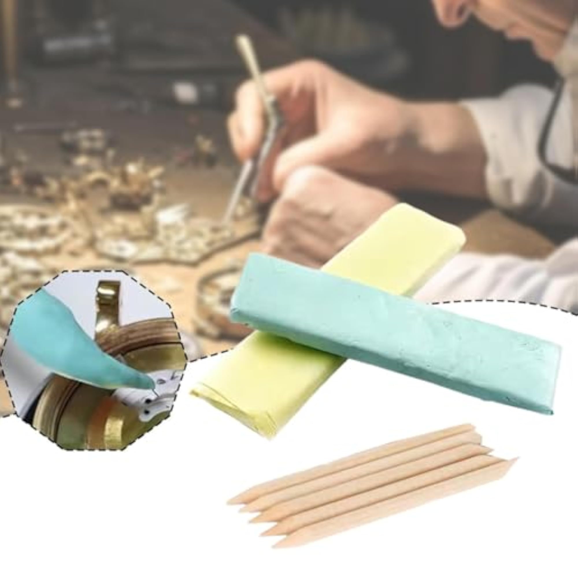 Watch Cleaning Clay Cleaner with Wooden Stick for Watchmaking