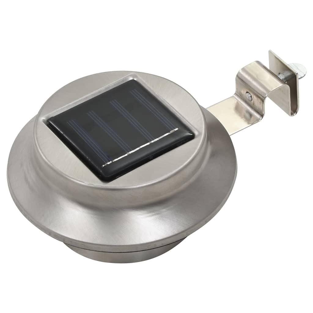 vidaXL Lampy solarne do ogrodu, 12 szt., LED, okrągłe, 12 cm, białe