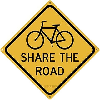 Metal Tin Sign - Share The Road Bike Rider Cyclist Decor - 12" x 12"