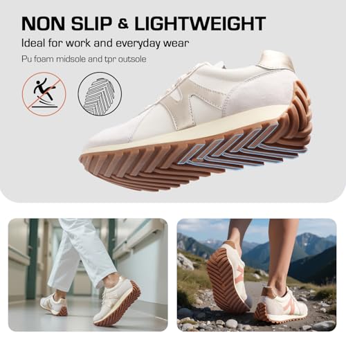 somiliss Wide Toe Box Shoes for Women Microfiber Leather Suede Patchwork Non-Slip Casual Walking Shoes Comfortable Gym Tennis Running Shoes Workout Womens Fashion Sneakers3