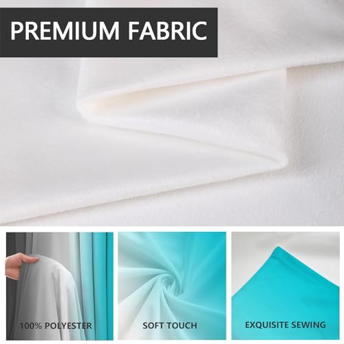 AAtter Teal Turquoise Window Curtain White Blue Aqua Ombre Grey Gray Black Gradient Greyish Silver Boho Long Living Room Bedroom Drapes Treatment Fabric 1 Pair Home Decor, 42" W x 84" L, Modern by AAtter - Image 2