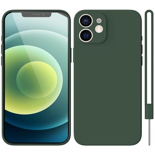 HGH für iPhone 12 Mini Hülle Silikon mit Lanyard, Handyhülle für iPhone 12 Mini Ultra Dünne Rundumschutz mit Weichem Mic...