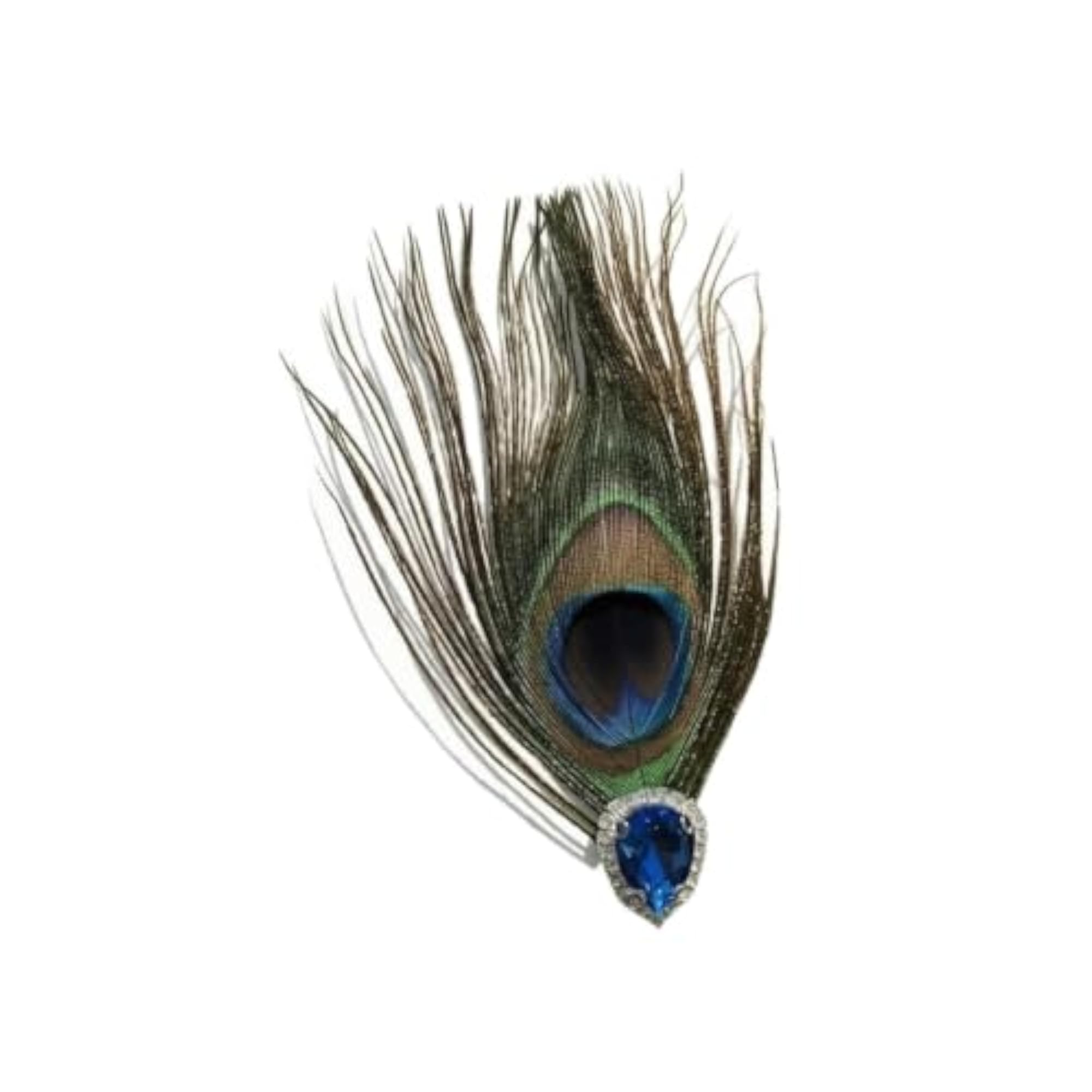 Peacock-Eye Feather Hair Clip for Special Occasions