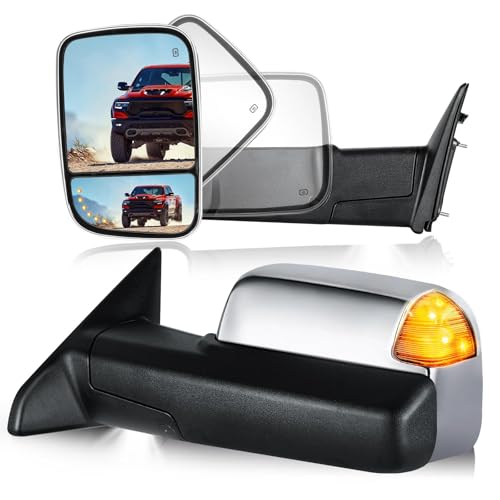Image of Chrome Tow Mirrors for 2009-2018 Ram 1500, 2010-2018 Ram 2500 /3500