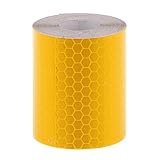 FENICAL Adhesive Reflective Tape Sticker Safety Tape Conspicuity Tape 3M (Golden Yellow)