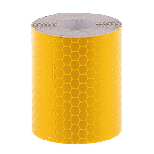 FENICAL Adhesive Reflective Tape Sticker Safety Tape Conspicuity Tape 3M (Golden Yellow)