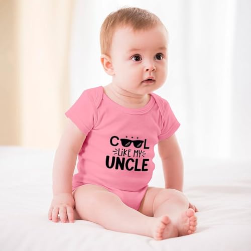Cool Like My Uncle Newborn Boy Outfits Short Sleeve Baby Boy Romper White Baby Clothes3