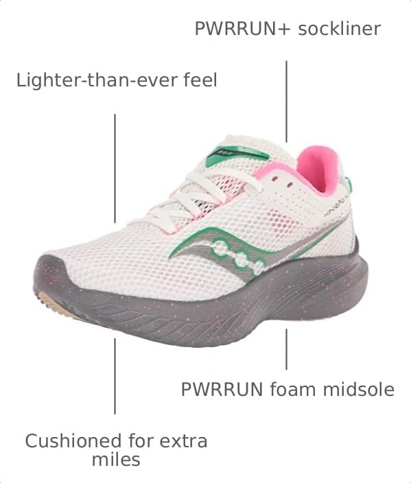 Image of Saucony Womens Kinvara 14 Running Sneakers Shoes - Black