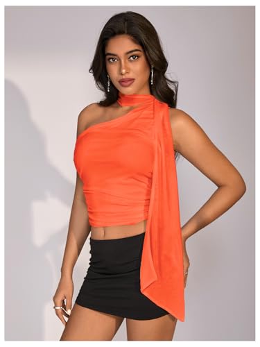 Image of RoseSeek Women's Y2K Leopard Polka Dots Halter Asymmetrical Neck Crop Tops