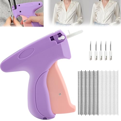 MEKOTRIN Stitch Gun Stitchy Quick Clothing Fixer - Micro Stitch Gun for Clothes, Mini Tagging Gun with 2000PCS Fasteners & 5PCS Stainless Steel Needles, Handheld Stitching Machine(Purple)