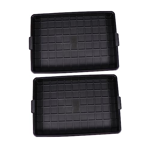 BAZEITFLOW 2Piezas Maceta de Plástico Suculentas y Plantas de Organizador de Negro Superficies y Mantener