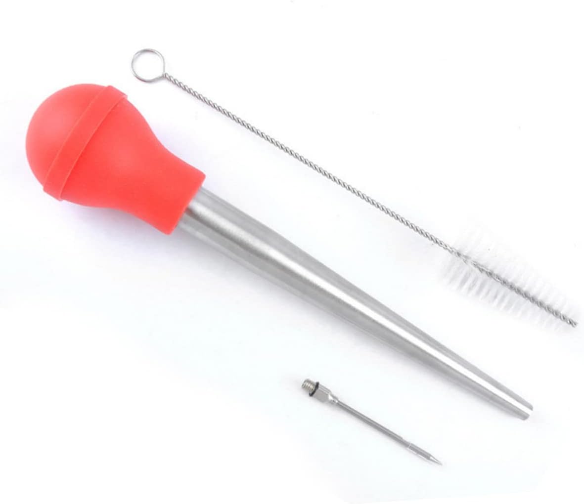 MAGICLULU 2sets Turkey Seasoning Pump Drip Oil Baster Kitchen Oil Driping Tube Barbecue Tool Cleaning Brush for Meat Injection