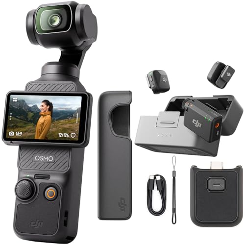 DJI Osmo Pocket 3 4K 120fps �n���h�w���h 3���W���o�� �X�^�r���C�U�[ �o���h�� �}�C�N �~�j (TX 2 + RX 1 + �[�d�P�[�X)�A���y�� �I�[�f�B�I�A48���Ԏg�p