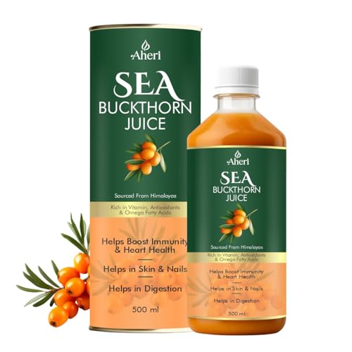 Image of Sea Buckthorn Juice 500 ML | Buckthorn Berry Herbal Juice with Natural Vitamin C, Omega 3 6 7 9 & Antioxidants | Herbal Support for Immunity, Skin Glow & Gut Health - Pack of 2