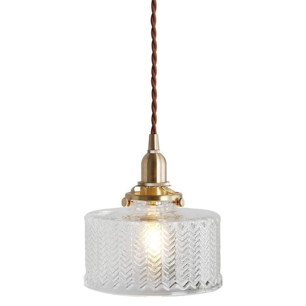 HXYSXHJUO Vintage Industrial Pendant Light,Farmhouse Hanging Ceiling Lamp Fixture With Glass Shade Chandelier Lighting For Kitchen Island Dining Table Bedroom & Hallway